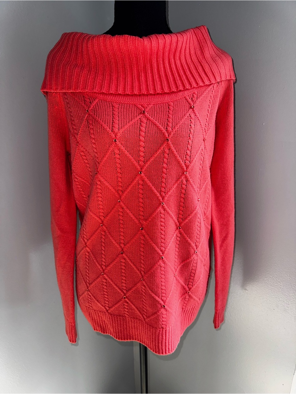 New York & Company Coral Cowl Sweater